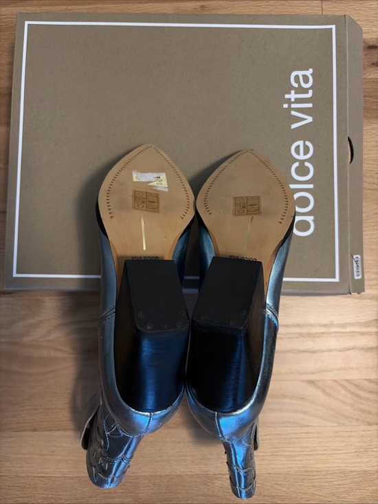 Dolce Vita Metallic Blue Western Ankle Boots - Picture 4 of 4